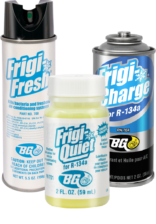 BG produkter for klima- og luftkvalitetsservice på hyller